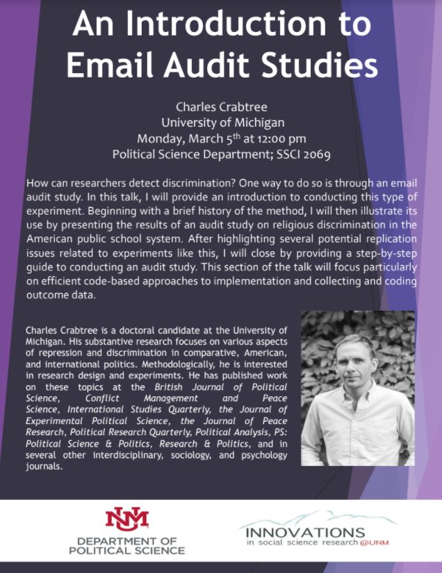 An Introduction to Email Audit Studies :: UNM Political Science | The ...