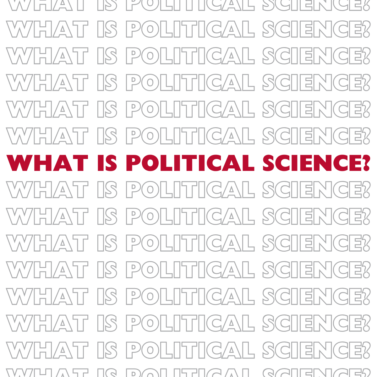 The words "What is political science?" in red and grey